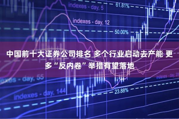 中国前十大证券公司排名 多个行业启动去产能 更多“反内卷”举措有望落地