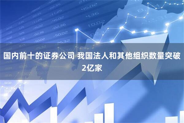 国内前十的证券公司 我国法人和其他组织数量突破2亿家