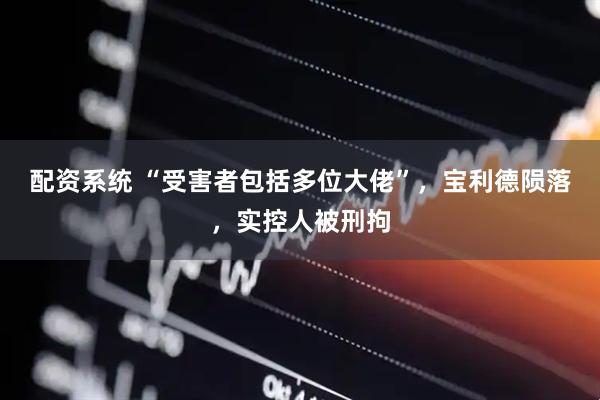 配资系统 “受害者包括多位大佬”，宝利德陨落，实控人被刑拘